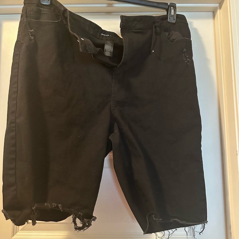 Fashion to Figure Black Ripped Denim Shorts